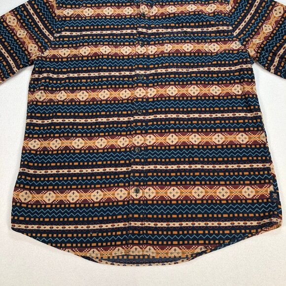 Roark Shirt Men's M Multicolor Aztec Flannel 100% Cotton Pocket Logo Button Down - Picture 6 of 16